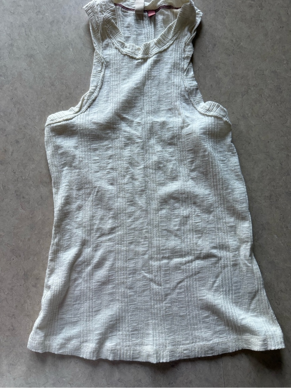 Pilcro Cream Ribbed Textured Sleeveless Tank
